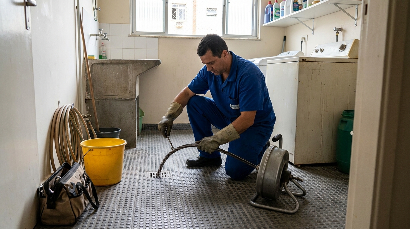 Desentupimento de ralo profissional em Hortolândia‑SP