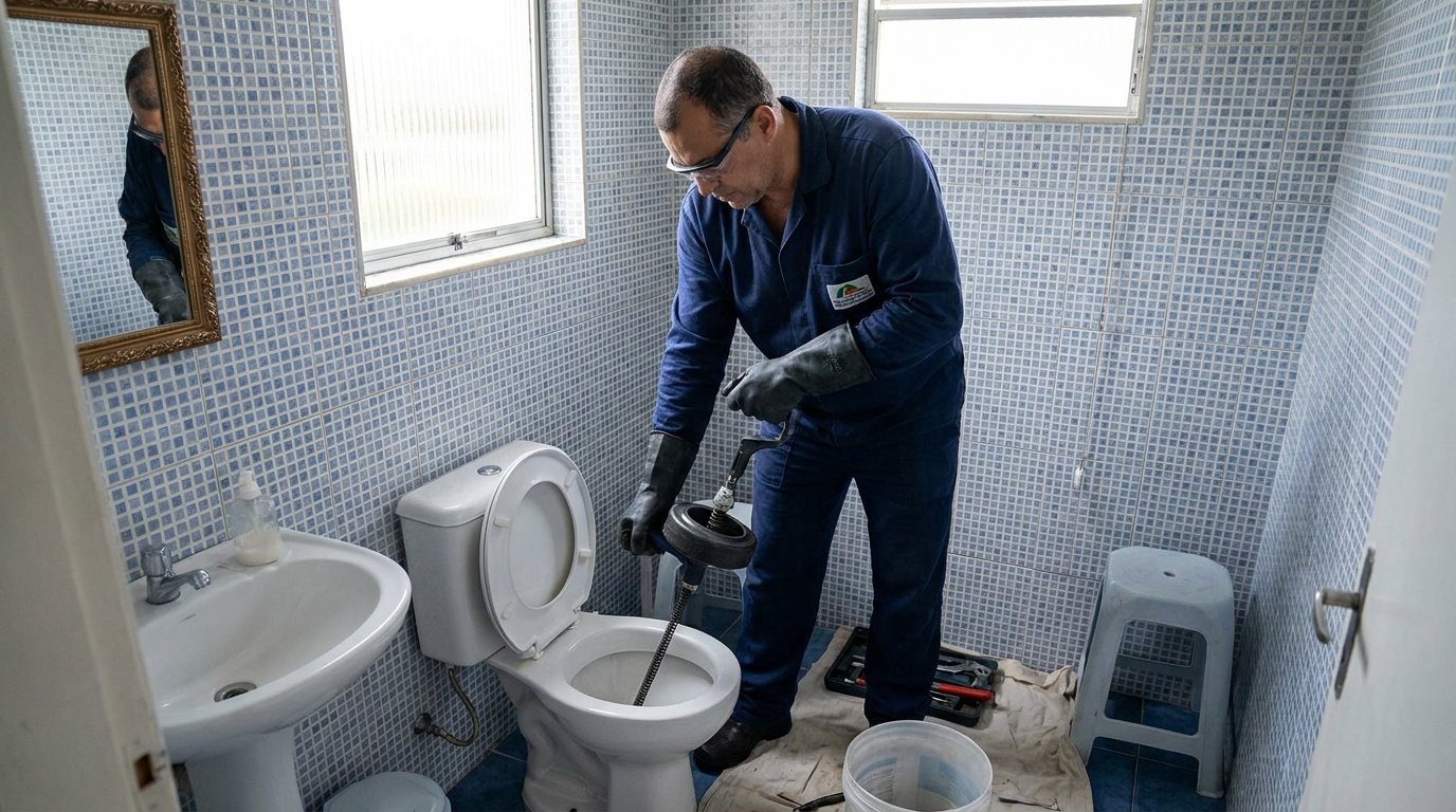 Desentupimento de vaso profissional em Hortolândia‑SP